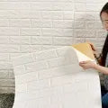 3D Brick Self Adhesive Wallpaper Foam Sheet, High Quality - White – 70*77cm, 5 Pcs