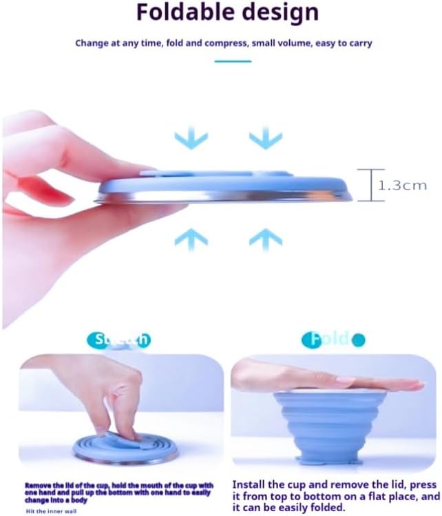 Silicone Foldable Glass Premium Quality 270 ML, Pack of 3 Pcs