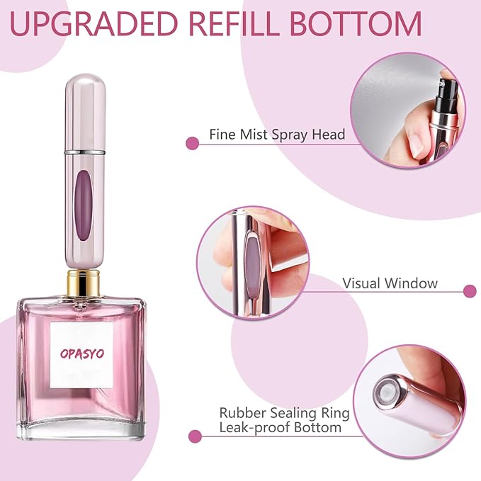 Mini Refillable Perfume Bottle For Travel, Pack of 3 Pcs