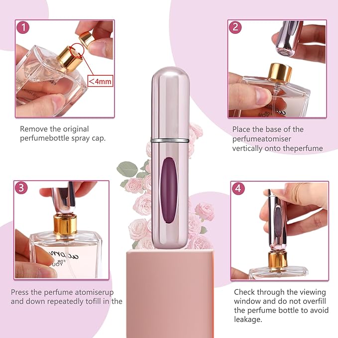 Mini Refillable Perfume Bottle For Travel, Pack of 3 Pcs