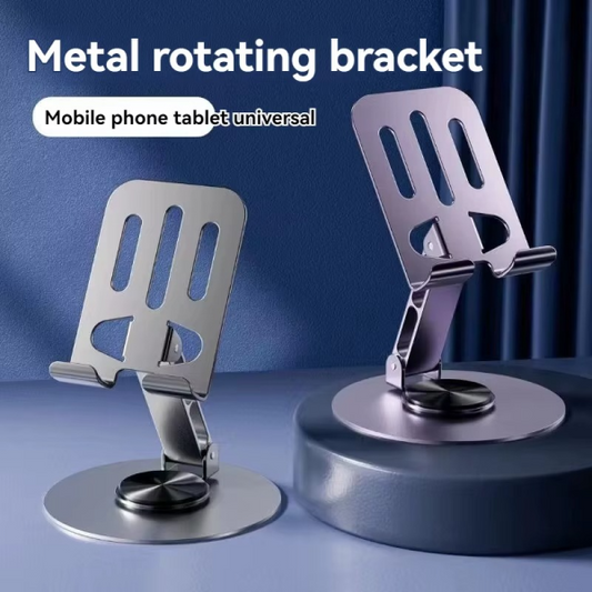 360° Rotating Mobile Stand - Stainless Steel Phone/Tablet Holder