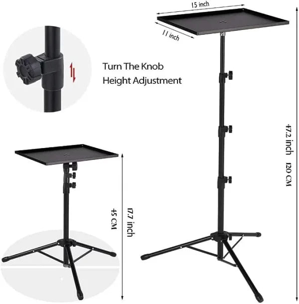 Portable Projector And Laptop Table Stand Tripod (height Adjustable 45-120cm)