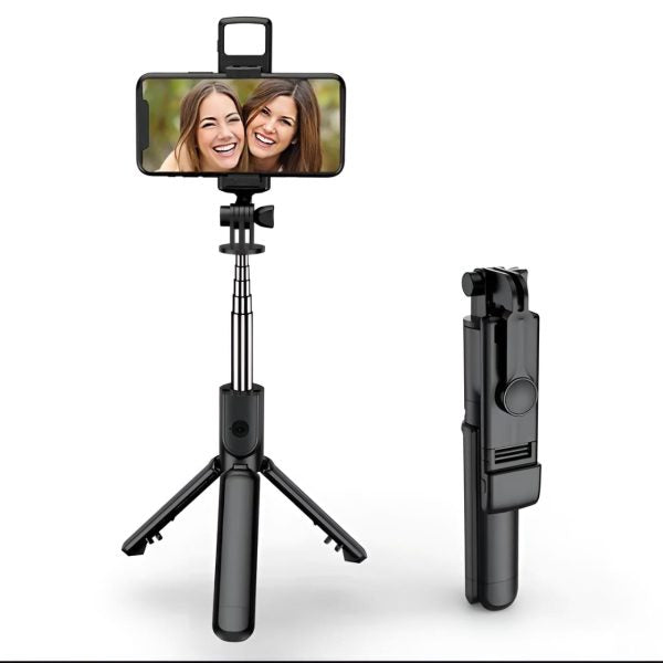 R1s Selfie Stick & Tripod with Bluetooth Remote Control For Phone Action Camera with Flash Light
