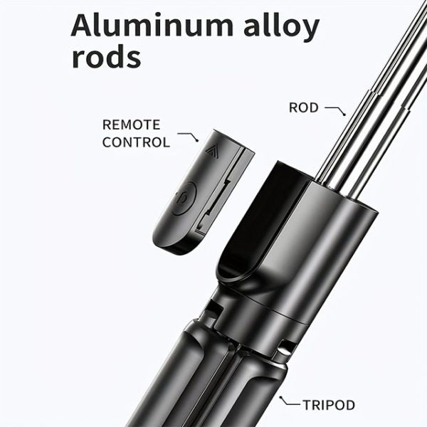 R1s Selfie Stick & Tripod with Bluetooth Remote Control For Phone Action Camera with Flash Light