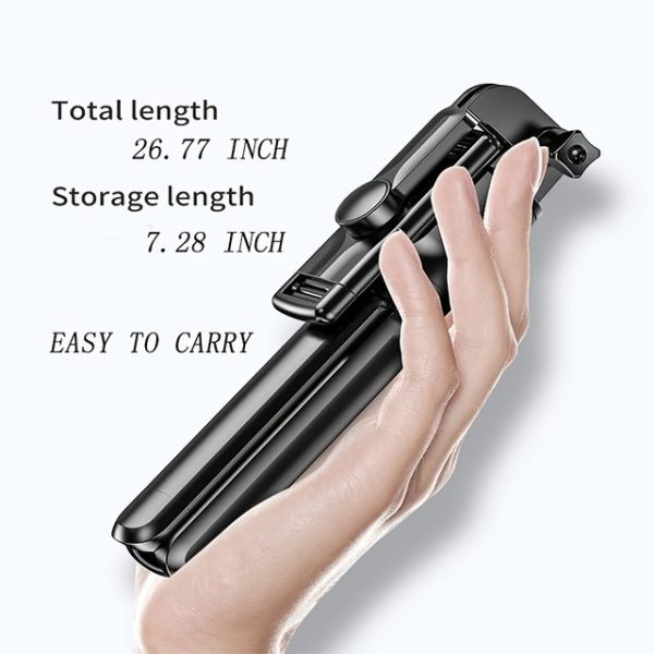 R1s Selfie Stick & Tripod with Bluetooth Remote Control For Phone Action Camera with Flash Light