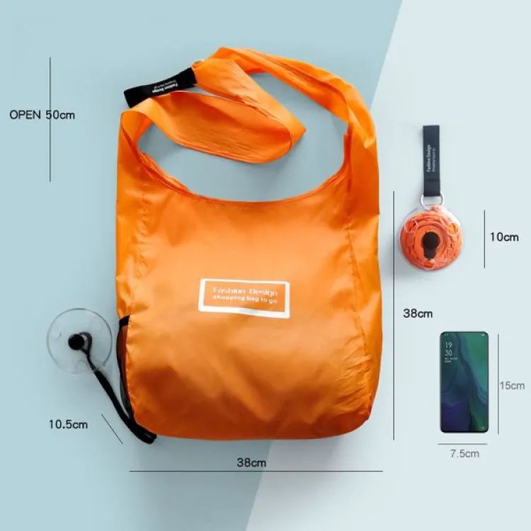 Reusable Grocery Bag Foldable Portable Supermarket Shopping Bag Nylon Grocery Tote Roll Up In Small Case