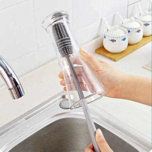 Long Handle Silicone Glass Bottle Cleaning Brush Multifunction
