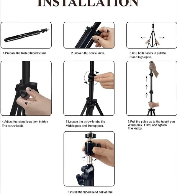 6cm Led Ring Light With Mobile Holder, 7ft Tripod Stand, 3 Light Colors