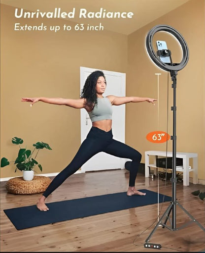 6cm Led Ring Light With Mobile Holder, 7ft Tripod Stand, 3 Light Colors