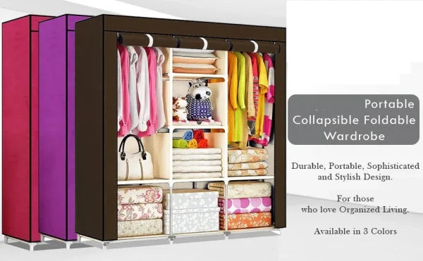 3-Door Foldable Closet Wardrobe