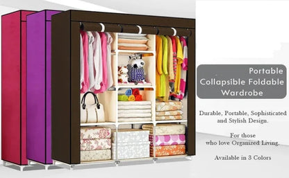 3-Door Foldable Closet Wardrobe