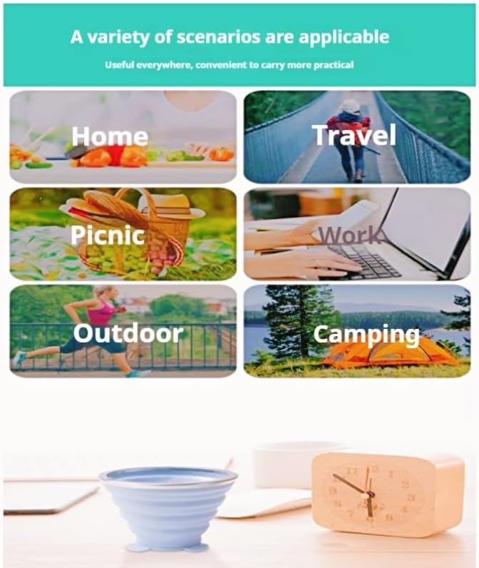 Silicone Foldable Glass Premium Quality 270 ML, Pack of 3 Pcs