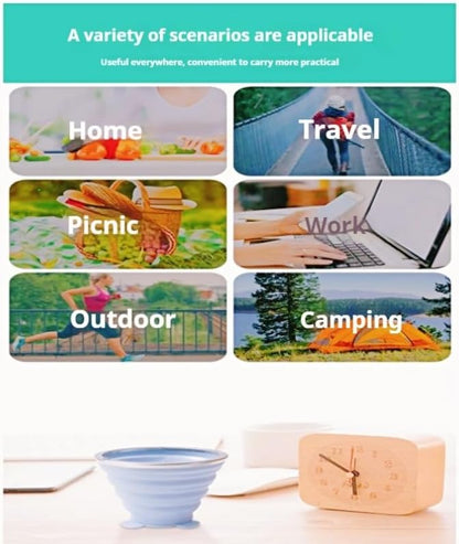 Silicone Foldable Glass Premium Quality 270 ML, Pack of 3 Pcs