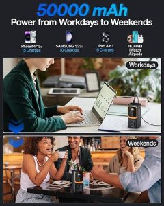 Aspor A350 | 50,000mah – Fast Charging With Built-in Flashlight Power Bank For Mobile And Laptops