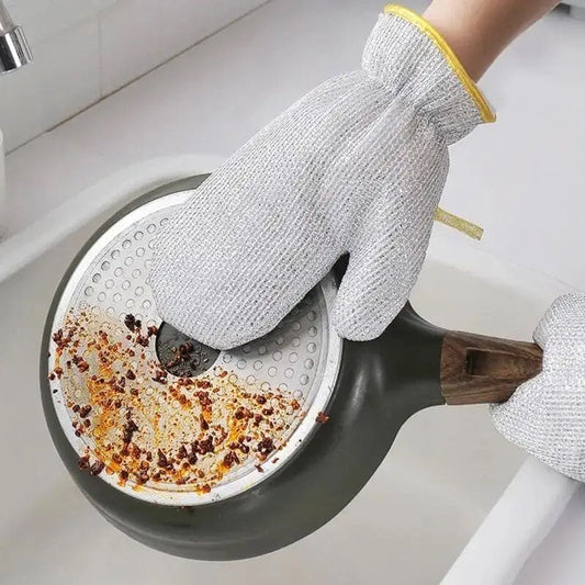Steel Wire Dishwashing Glove, Waterproof Multipurpose Anti-Scratch Cleaning Rag