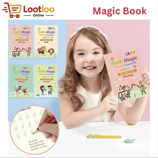 Tracing Handwriting Magic Practice Copybook For Montessori children (4 BOOKS)