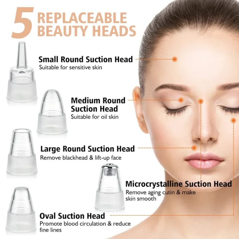 Nose & Face Electric Vacuum Suction Blackhead Remover Pore Cleaner