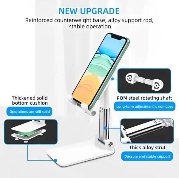Foldable Phone & Tablet Stand - Adjustable Desktop Mount for All Devices