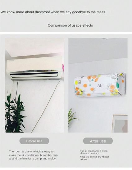 Air Conditioner Indoor Protective Dust Cover (random Print) 1 Ton
