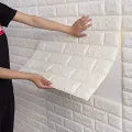 3D Brick Self Adhesive Wallpaper Foam Sheet, High Quality - White – 70*77cm, 5 Pcs