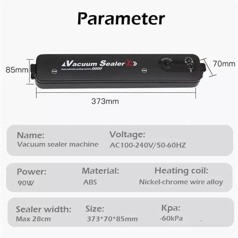 Vacuum Sealer Home automatic packing machine Black Finish