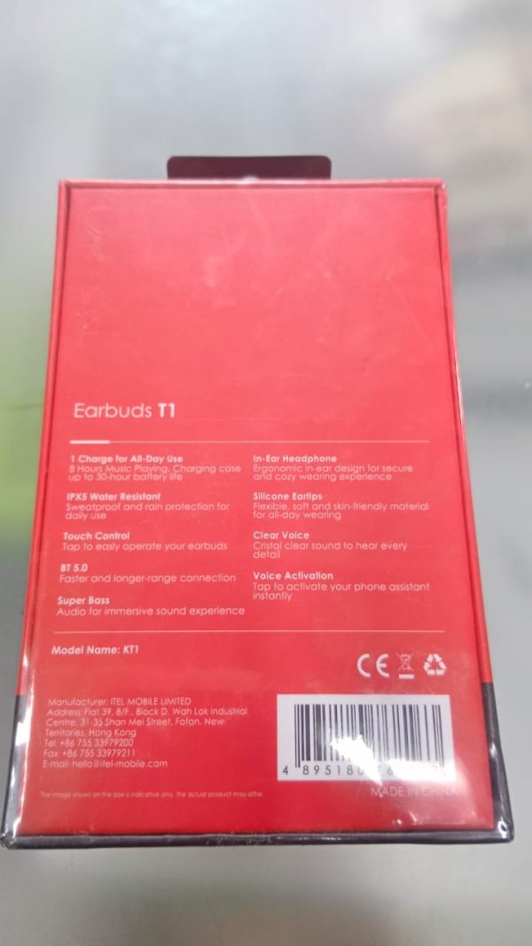 Itel T1 Earbuds - Wireless Bluetooth 5.1, 20H Playtime