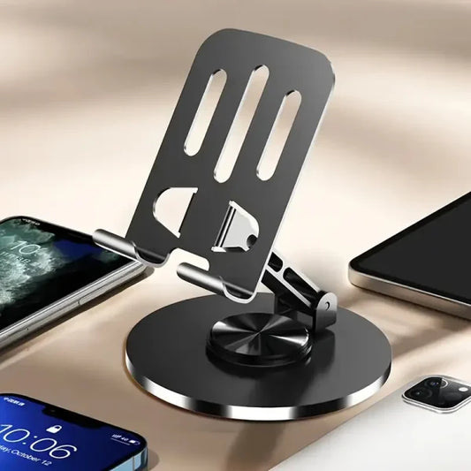 360° Rotating Mobile Stand - Stainless Steel Phone/Tablet Holder