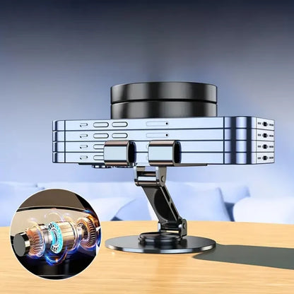 360° Rotating Mobile Stand - Stainless Steel Phone/Tablet Holder