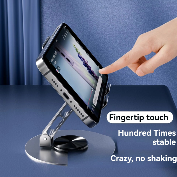 360° Rotating Mobile Stand - Stainless Steel Phone/Tablet Holder