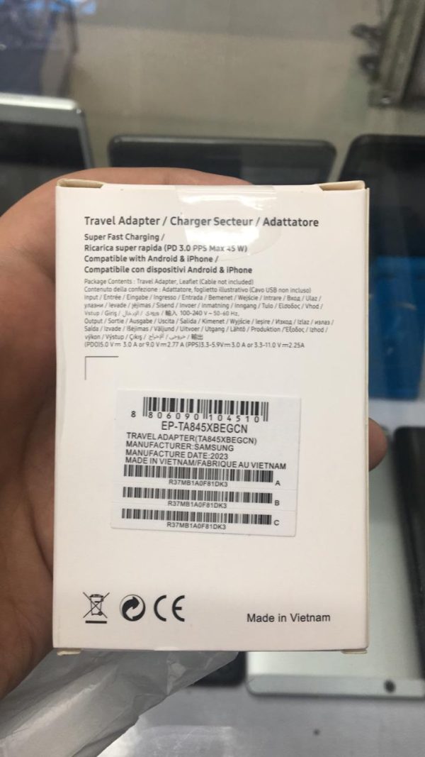 Original Samsung 45w pd Super Fast Charger With Type C