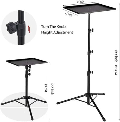 Portable Projector And Laptop Table Stand Tripod (height Adjustable 45-120cm)