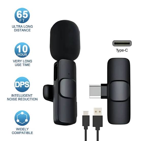 K9 Dual Wireless Mic Plug & Play Usb Type C