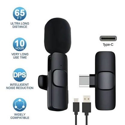 K9 Dual Wireless Mic Plug & Play Usb Type C