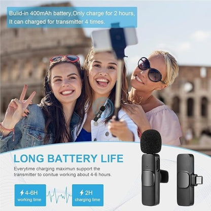 K9 Dual Wireless Mic Plug & Play Usb Type C
