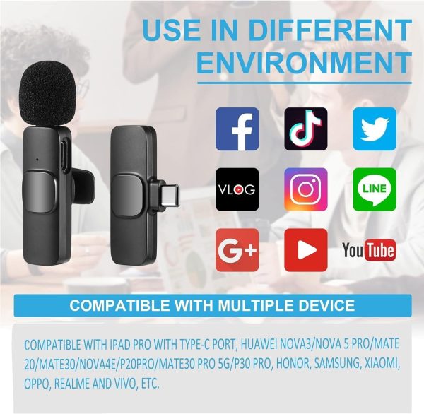 K9 Dual Wireless Mic Plug & Play Usb Type C